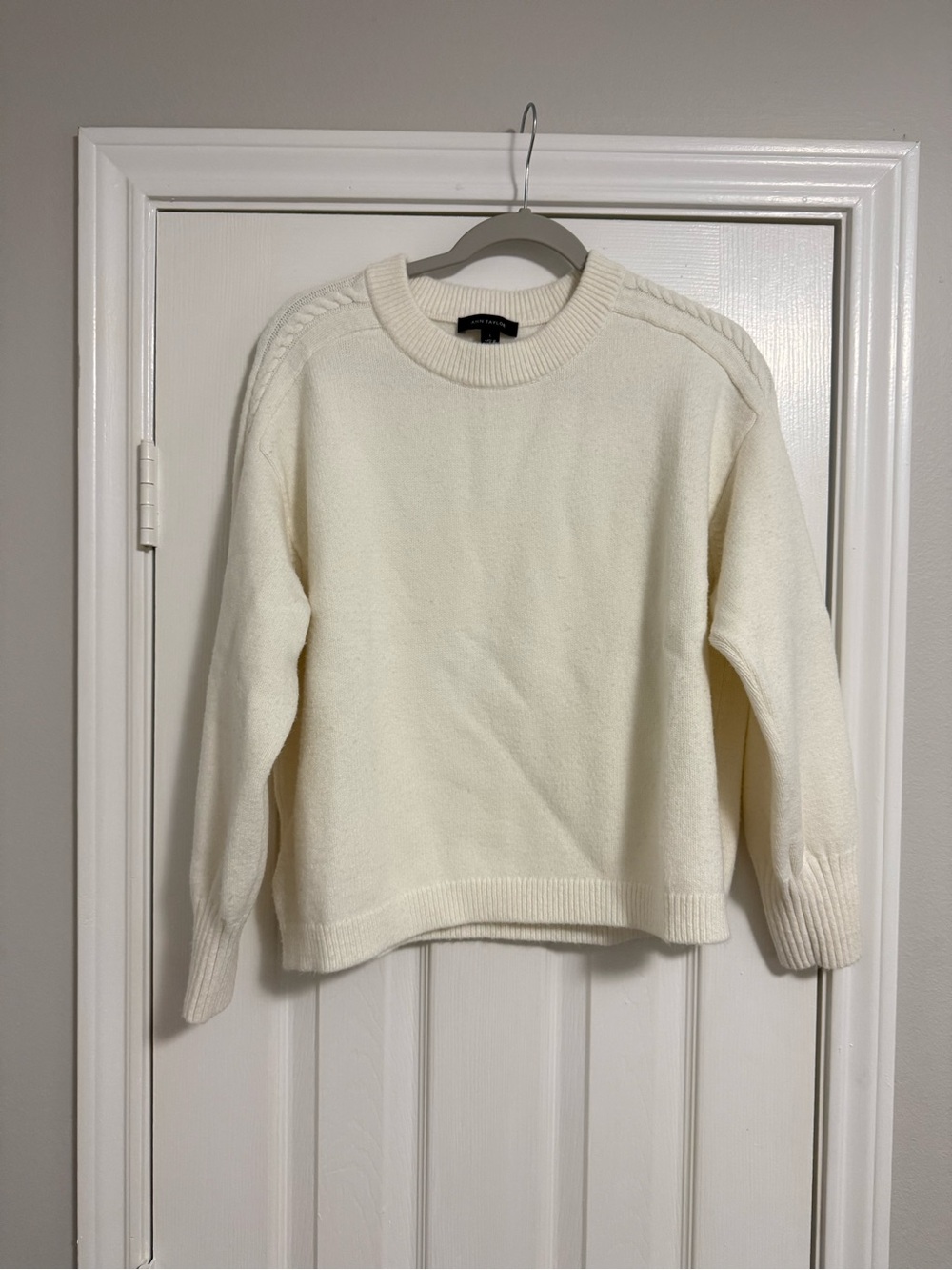 Ann Taylor Cream Crewneck Sweater